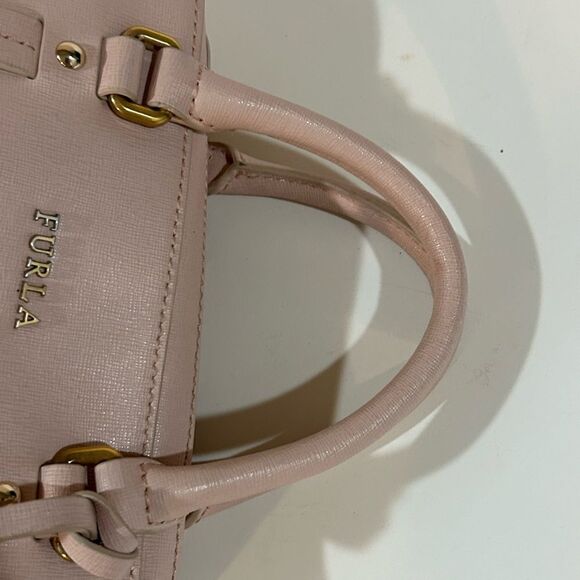 Furla Blush Pink Leather Satchel – Elegant Structured Top Handle - Picture 6 of 12